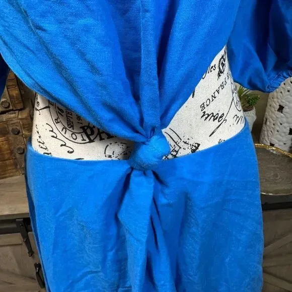 Farm Rio Knotted Linen Blend Blue Midi Cut Out Dress Off Shoulder Size L is  available for purchase on au PAY Market - Imported Goods Online Store  Co.Ltd. | au PAY Market -